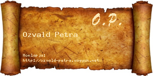 Ozvald Petra névjegykártya
